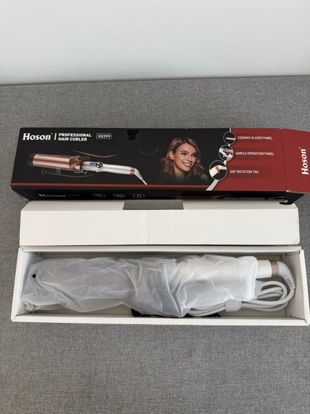 Hoson Professional Hair Curler - Rose Gold & White 2 inch